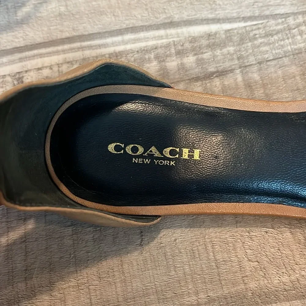 Coach Seabreeze Leather Ankle Strap Sandal w/chain size 7